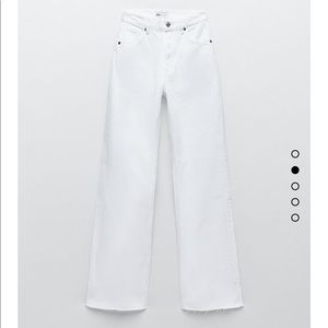 Zara wide leg white jeans